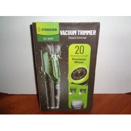 Stardom Cordless Vacuum Beard Trimmer with 20 Length Settings Digital Battery Display