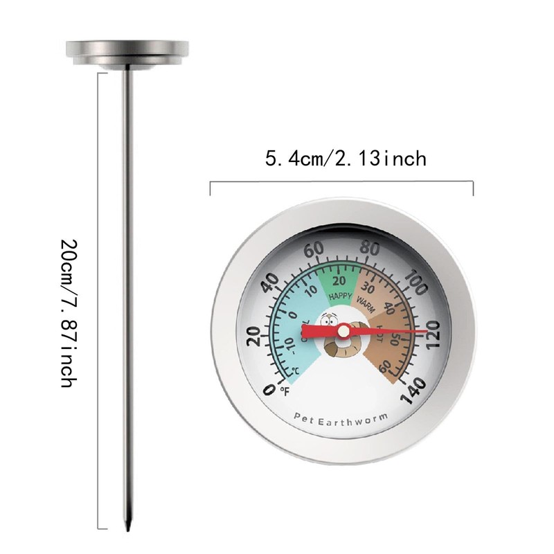 Generic Compost Soil Thermometer, Professional Dial Display Fahrenheit and Celsius