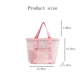 Beach Tote Bag, Mesh Beach Hobo Bag, Pool Bag, Foldable Women Beach Shoulder Bag for Beach Shopping Travel Picnic Vacation