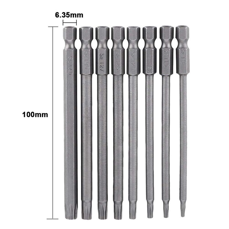 Bestgle 8pc Torx Screwdriver Bits 1/4 Inch Hex Shank T8-T40