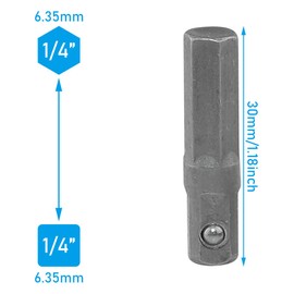 WHYHKJ 10PCS Impact Socket Adapter 1/4 to 1/4 30mm Electric Screwdriver Extension Rod Impact Socket Adapter Converter Replacement Parts Suitable for Impact Drivers Drill Bits