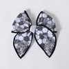 Black White Soccer Hair Bows for Girls, 4" Mesh Tulle