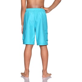 TSLA Boys Swim Trunks, Quick Dry UPF 50+ Beach Board Swim Shorts, Swimsuit Swimwear with Inner Mesh Liner, Solid Trunks Light Aqua, 4