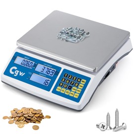 CGOLDENWALL Industrial Counting Scale lb/g/kg Digital Inventory Scale for Small Parts, Coins, Piece (66lb/0.00022lb, 30kg/0.1g)