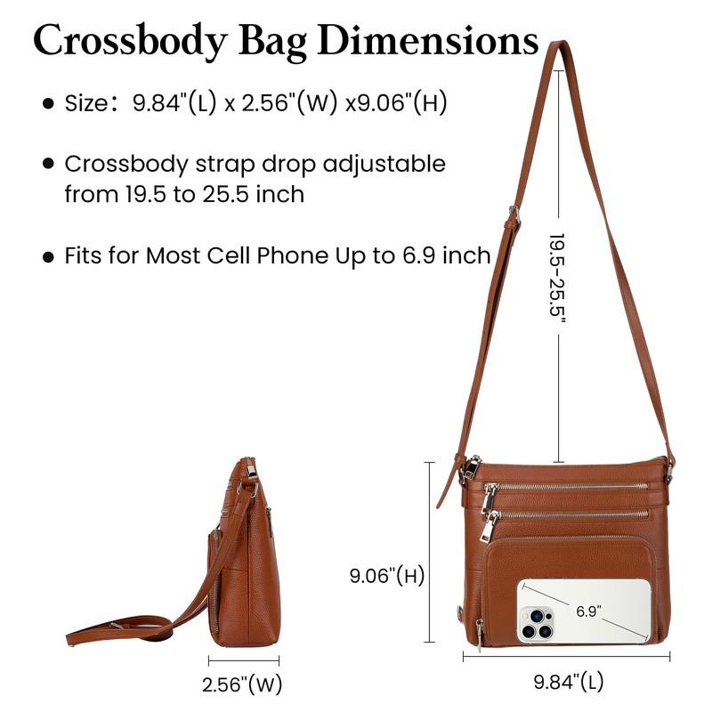 befen Soft Real Leather Crossbody Bags for Women Cross Body