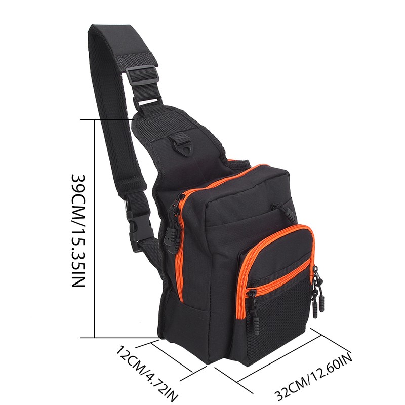 Polyester Multi Functional Fishing Tackle Crossbody Bag Outdoor Sports Hiking