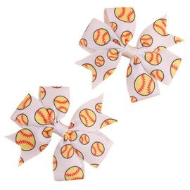 Football Hair Clip Girls Soccer Bow Clip Sport Hair Bow Hair Accessories TSFJ50 (Softball)