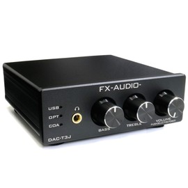 FX-AUDIO - DAC-T3J Headphone Amplifier & Tone Control Preamplifier, Supports 3 Digital Inputs, High-Resolution DAC, USB, Optical Coaxial, Digital, Up to 24 Bit, 192 kHz