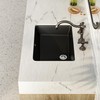SmartSylva 21" Black Undermount Bathroom Sink, Rectangular Porcelain Ceramic Lavatory