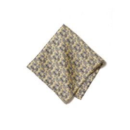 Beams Plus Men's Bandana Handkerchief Silk Mini Paisley Print Square, yellow