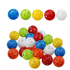 JNALFG Golf Balls Practice Plastic Hollow Balls Lightweight Perforated Training Balls Indoor Outdoor Home Practice Set of 50 (5 Colors)