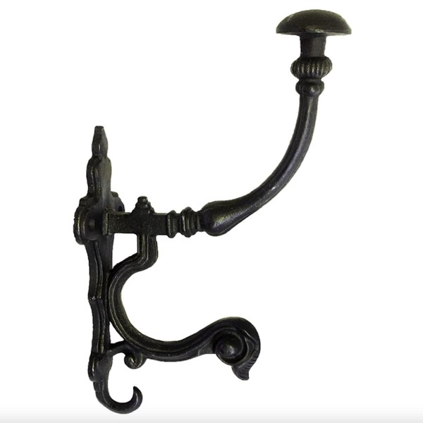 The King's Bay Pair Big Victorian Wall Hooks in Black