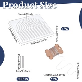 UNICRAFTALE Art Wire Jig Kit Wire Wrapping Tool Transparent Square Jig with Stainless Steel Wire 30Pcs Metal Pegs Jewelry Making Tools for Wire Wrapping Kit and Craft Creation