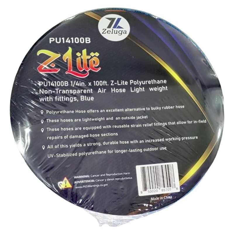Zeluga 21-314 Polyurethane Non-Transparent Air Hose 1/4in. x 100ft with