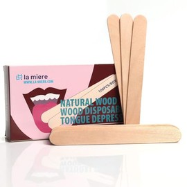 LA MIERE Wood Tongue Depressors Non-Sterile 100 Count, Large Applicator Sticks, 6" Tongue Depressors Wood Individually Wrapped for Medical Popsicle Crafts, Non-Sterile