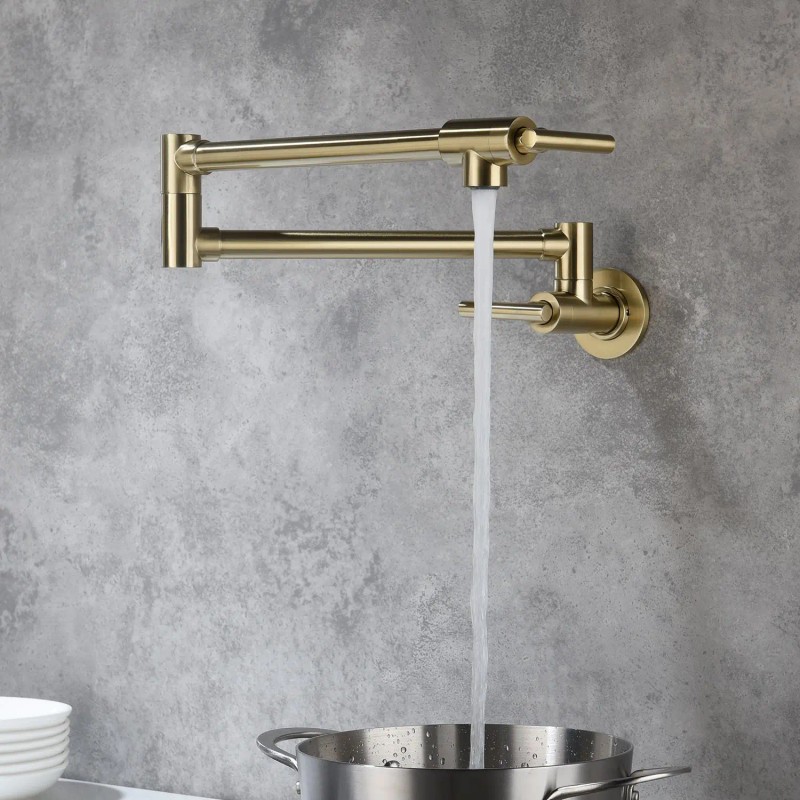 Wall Mount Pot Filler Kitchen FaucetColor: as Pic Color