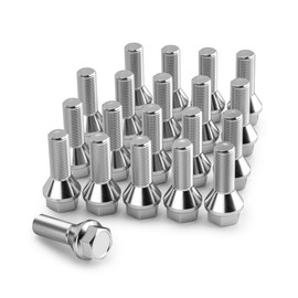 KSP M12x1.25 Wheel Lug Bolts, 20PCS Extended OEM/Stock Wheel Studs for 2015-2022 Renegade, 2017-2022 Compass, 2014-2023 Cherokee, 17mm Hex 28mm Shank ET Studs for Dart