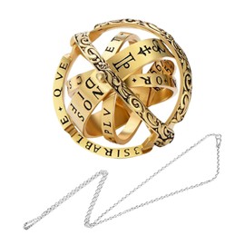 Toumett Astronomical Ring Sphere Ball,With a Decorative Chain.Fidget Jewellery,3D Retro Flipped Deformable Universe Ring,Size 8,Rings Men Spinning,Novelty Anxiety Relief Spinner,for Everyday Wear