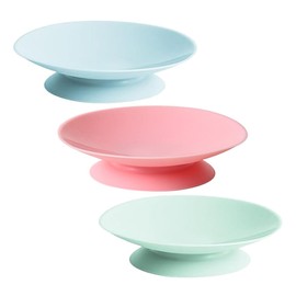 ZAAWUUT 3 Pieces Dish Suction Cups, Double Sided Dish Attachment Pad for Plate Bowl Tableware Portable Utensil Rest Suction Cup Tray