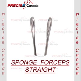 PRECISE CANADA: 3 PCS Stainless Steel Sponge Holding Forceps 9.5" Serrated Straight Economy Grade New