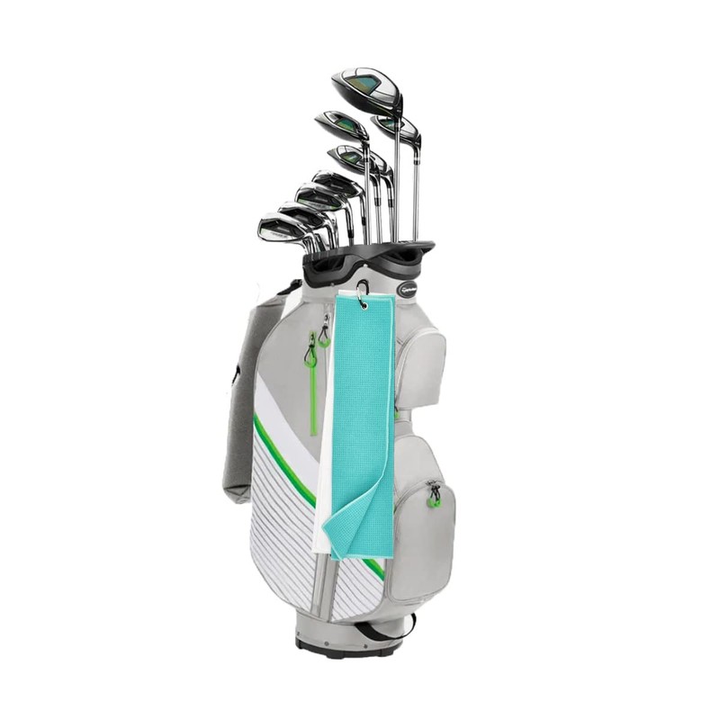 Outdoor Golf Towel Microfiber Trifold 2 Piece Bag Clip Waffle