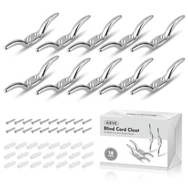 Aieve Cleat Hooks, Zinc Alloy Blind Cord Cleats Blind Cord Hooks with Screws for Roman Shade Curtains Sun Shades Ropes (10 Pack)