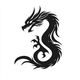 Reusable Dragon Symbol Stencil, 8.5x11 Inches, Ideal for Painting, Crafting, and DIY Projects
