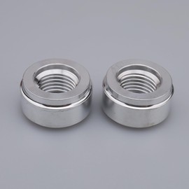 AC PERFORMANCE Aluminum Female Metric M14 x 1.5 Weld On Bung Weldable Fuel Tank Fitting, Pack of 2, Natural