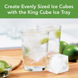 Tovolo Large 2” King Cube Ice Tray with Lid Oyster Gray Ice Cube Trays for Whiskey Cocktails Smoothies, Big Square Ice Cube Mold Silicone Freezer Tray for Perfect Cubes BPA Free Dishwasher Safe