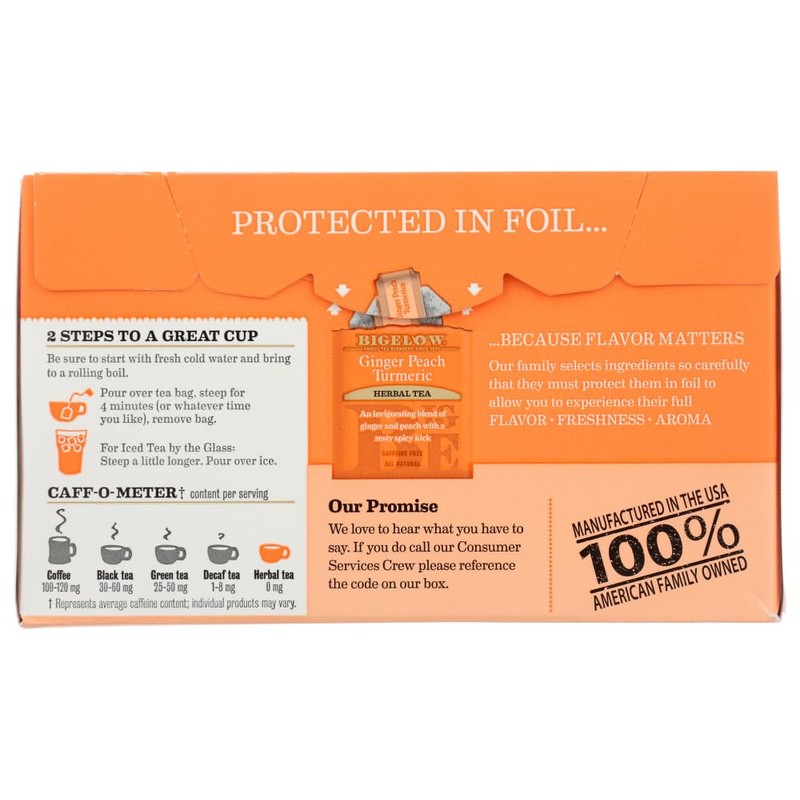 Bigelow Ginger Peach Turmeric Tea - 2 pack
