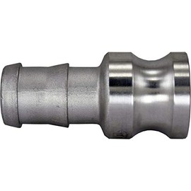 Duda Energy CamPlug-HB075 304 Stainless Steel Cam-and-Groove Pipe Fitting Adapter 3/4" Cam Lock Plug x 3/4" Hose Barb Sus304 SS304, 0.75" ID, Stainless Steel