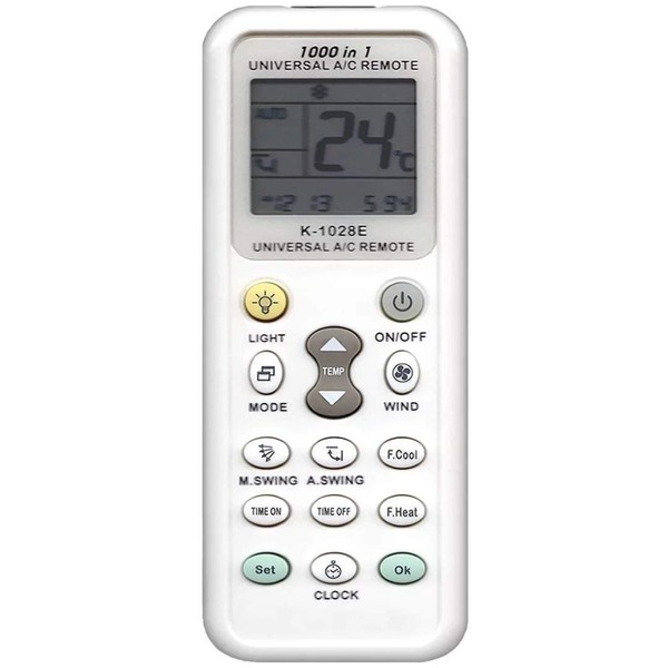 Ledika K-1028E Multi-Remote Control for Air Conditioners Compatible with 1000 Models of Each Company, Includes Double Setting Functions for Automatic Search & Manual Search, Automatic, Cooling,