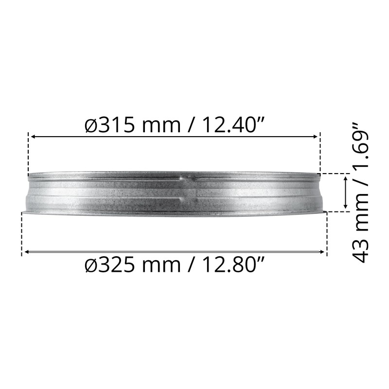 HVAC OV Galvanized Metal Duct End Cap - 12 Inch