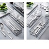 AIYoo Transparent Flatware Tray Kitchen Drawer Organizer With Lid -