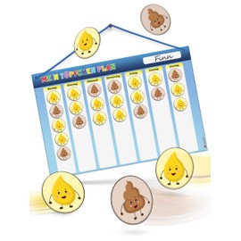 LIKARTO Potty Training for Children Magnetic – Montessori Magnetic Board with 60 Magnets & Cord – Completely Writeable and Wipeable – Pipi Kacka Magnets – Nappy Free