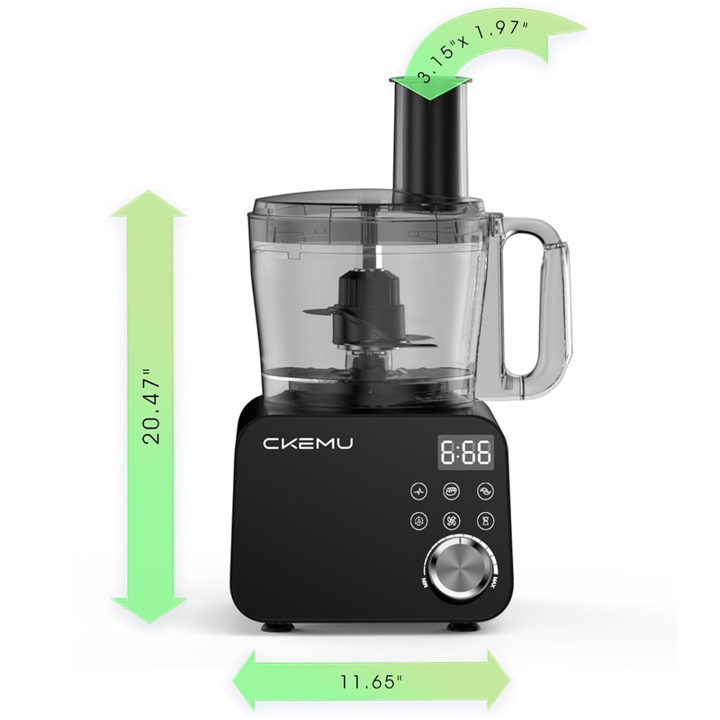CKEMU Smart Food Processor and Vegetable Chopper, 6 Automatic Functions,