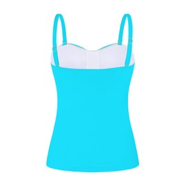 Ocean Blues - Traje de baño tipo bandeau sin tirantes, parte superior fruncida con control de abdomen, Azul-cielo, X-Large