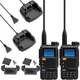 Quansheng UV-5R Plus Walkie Talkies for Adults Long Range - 2 Way Radios Rechargeable,Hiking Accessories Camping for Hams with NOAA Weather Alert,VOX, CTCSS/DCS, Charge-Base;