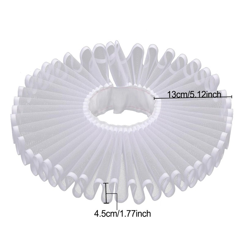 FAD-4U Elizabethan Chiffon Neck Ruff Detachable Collar for Medieval Costume