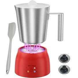 Secura Detachable Milk Frother and Steamer, 17oz Electric Milk Warmer 4-in-1 Hot/Cold Foam Maker for Latte, Macchiato, Hot Chocolate, Stainless Steel Milk Jug Dishwasher Safe (Red)