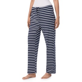 Nautica Womens Sleep Pants - Lightweight, Breathable Pajama Bottoms - Cotton Sleepwear & Loungewear, Navy Stripe, 2X