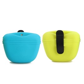 RoyalCare Silicone Dog Treat Pouch-Small Training Bag-Portable Dog Treat Bag for Leash with Magnetic Closure and Waist Clip - 2pieces [US Design Patent]