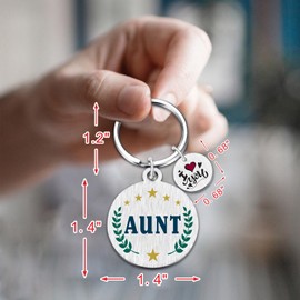 Yobent Aunt Gifts for Women - I Love You Aunt - My Favorite Auntie Birthday Keychain Present from Niece Nephew, Best Auntie Gift Ideas for Valentines Day, Thank You Aunt Key Chain