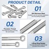 sourcing map 4Pcs M8 x 50mm Lifting Eye Bolts, 304
