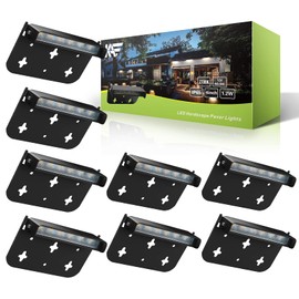 Kaqur 4 Inch 1.2W LED Integrated Hardscape Paver Lighting,12V AC/DC Low Voltage Landscape Lights,Retaining Wall Lights,IP65 Outdoor Step Light,2700K Soft White,ETL Listed,50,000 Hours Lifespan,8-Pack