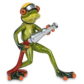 Set of 2 Decorative Figures – FROG Frogs FIRE BRIGADE Green Dimensions: 17 cm 13 cm Formano