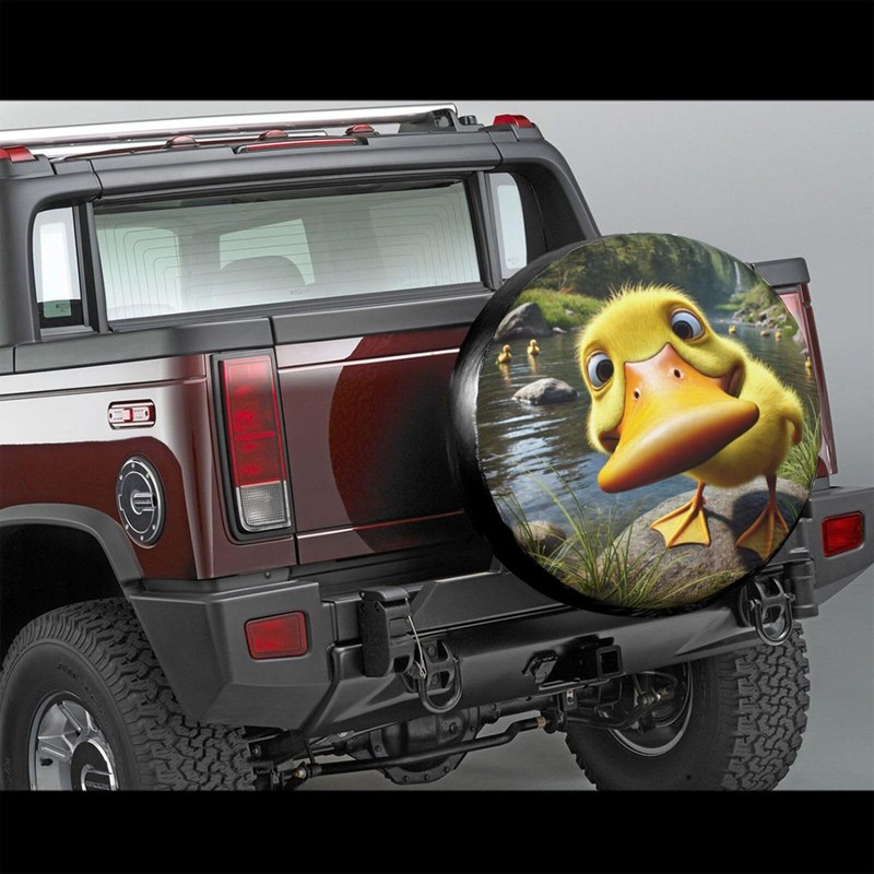 Funny Duck Spare Tire Cover with Unique Print, Weatherproof Wheel