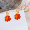 GUOXIAOMEI Chic Elegant Boho Red Rose Petal Dangle Resin Acrylic