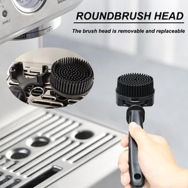 51mm Espresso Cleaning Brush - Espresso Machine Group Head Cleaning Brush - Detachable 360° Silicone Cleaning Bristle Tools for Espresso Coffee Machine 51mm Portafilter Shower Screen (51mm)