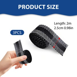 tiyiyok Saumband, Saumband Zum Aufbügeln Waschfest, Geeignet für Säume, Schnelle Handhabung der Manschetten, Selbstklebende Manschettenstreifen, Stoffbänder, Schwarz, Grau, Blau, Manschettenriemen